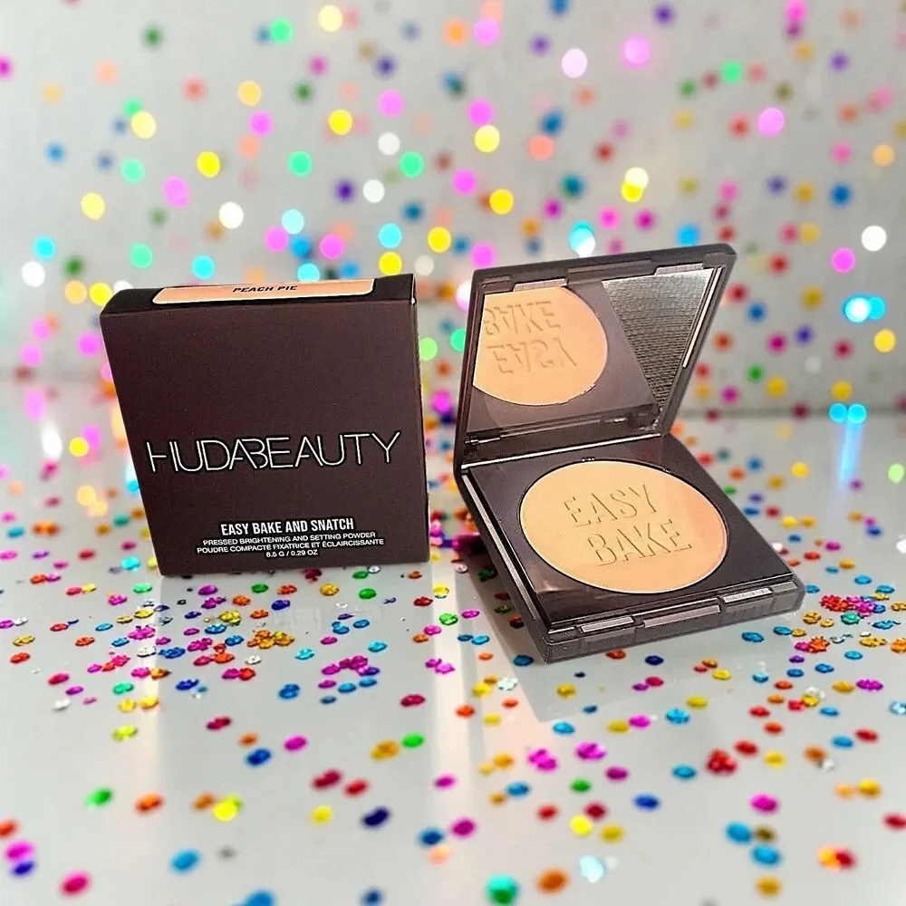 HUDA BEAUTY Easy Bake & Snatch Pressed Brightening Powder PEACH PIE NIB 0.29 oz